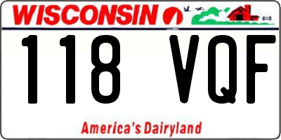WI license plate 118VQF