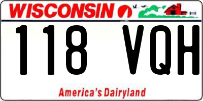WI license plate 118VQH