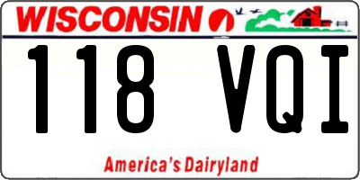 WI license plate 118VQI