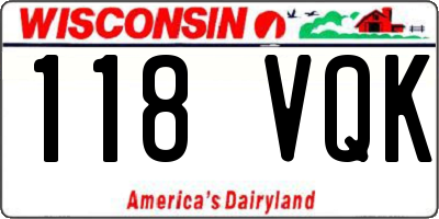 WI license plate 118VQK