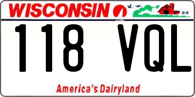 WI license plate 118VQL