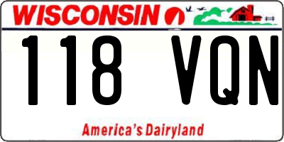 WI license plate 118VQN