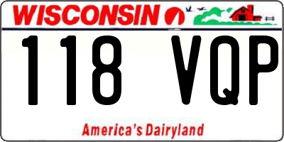 WI license plate 118VQP
