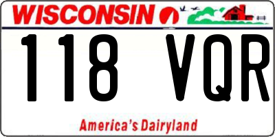 WI license plate 118VQR