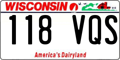 WI license plate 118VQS