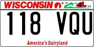 WI license plate 118VQU