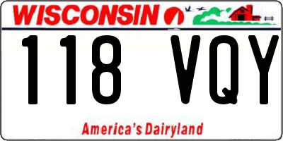 WI license plate 118VQY