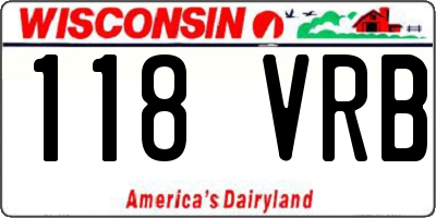 WI license plate 118VRB