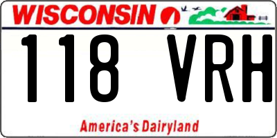 WI license plate 118VRH