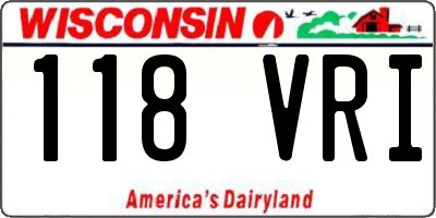 WI license plate 118VRI