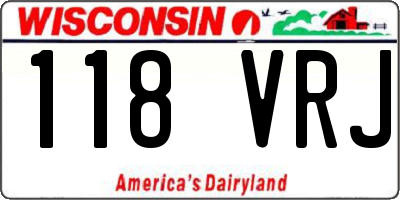 WI license plate 118VRJ