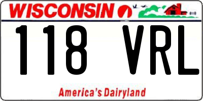 WI license plate 118VRL