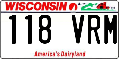 WI license plate 118VRM