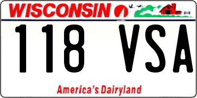 WI license plate 118VSA