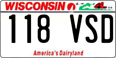 WI license plate 118VSD