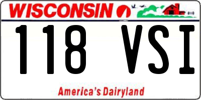 WI license plate 118VSI