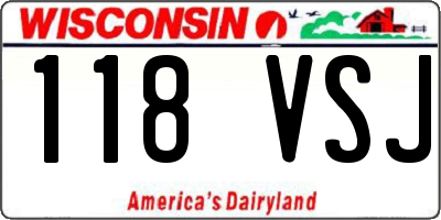 WI license plate 118VSJ