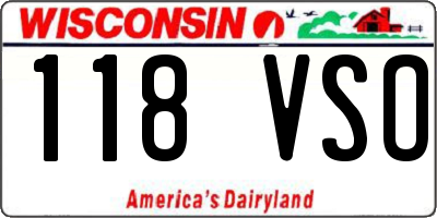 WI license plate 118VSO