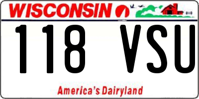 WI license plate 118VSU