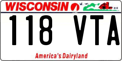 WI license plate 118VTA
