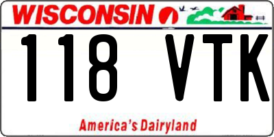 WI license plate 118VTK