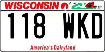 WI license plate 118WKD