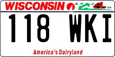 WI license plate 118WKI