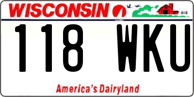 WI license plate 118WKU