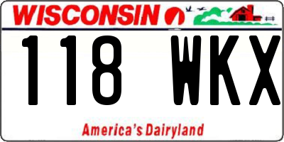 WI license plate 118WKX