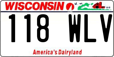 WI license plate 118WLV