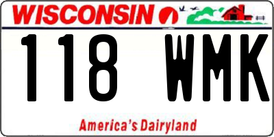 WI license plate 118WMK