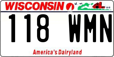 WI license plate 118WMN