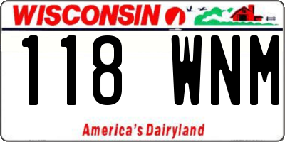 WI license plate 118WNM