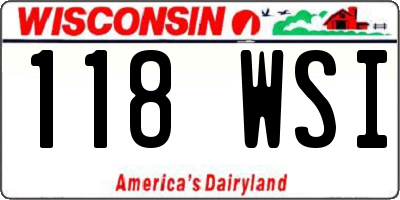 WI license plate 118WSI