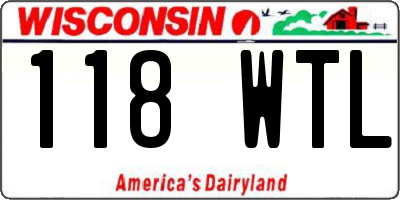 WI license plate 118WTL