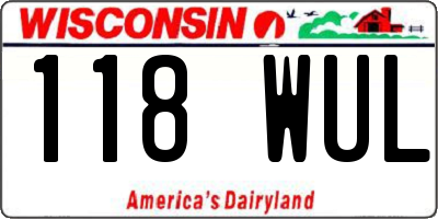 WI license plate 118WUL