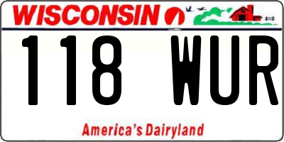 WI license plate 118WUR