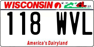 WI license plate 118WVL