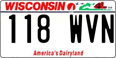 WI license plate 118WVN