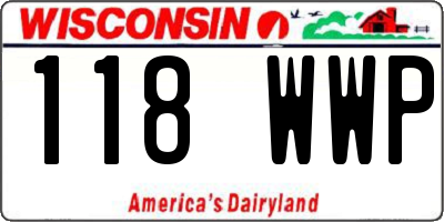 WI license plate 118WWP