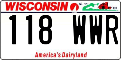 WI license plate 118WWR