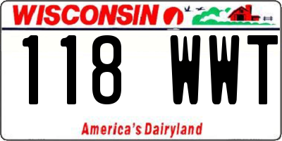 WI license plate 118WWT