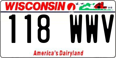 WI license plate 118WWV