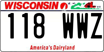 WI license plate 118WWZ