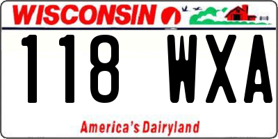 WI license plate 118WXA