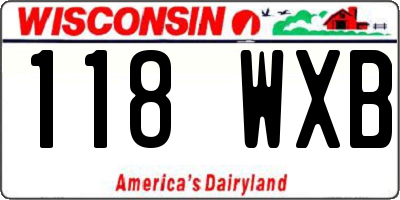WI license plate 118WXB