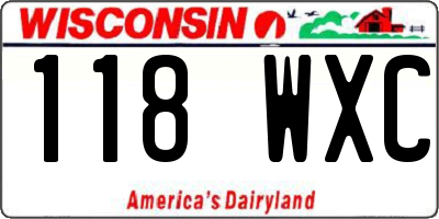 WI license plate 118WXC