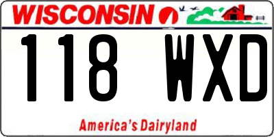 WI license plate 118WXD