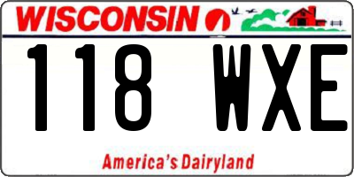 WI license plate 118WXE