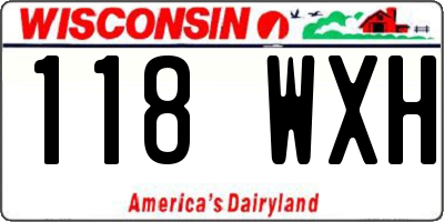WI license plate 118WXH